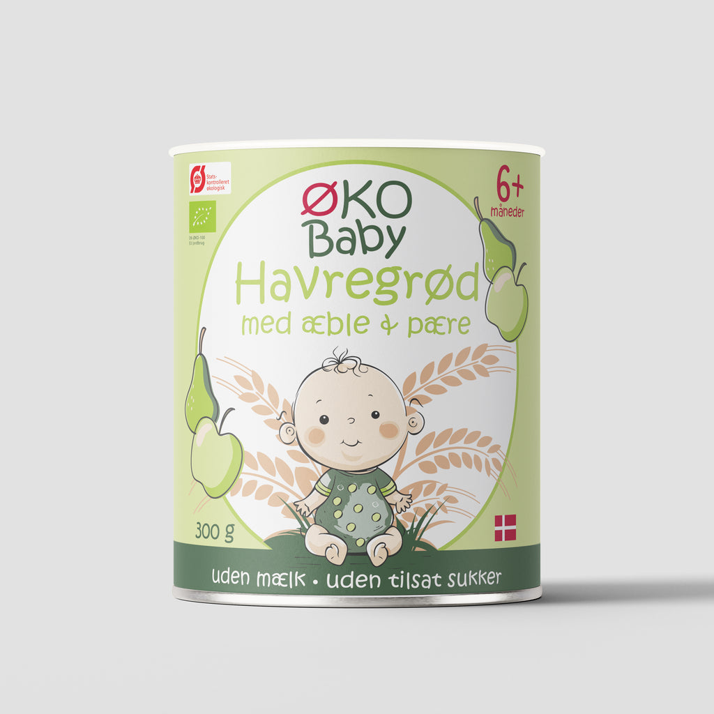 Havregrød med æble/pære smag til babyer på 6+ måneder