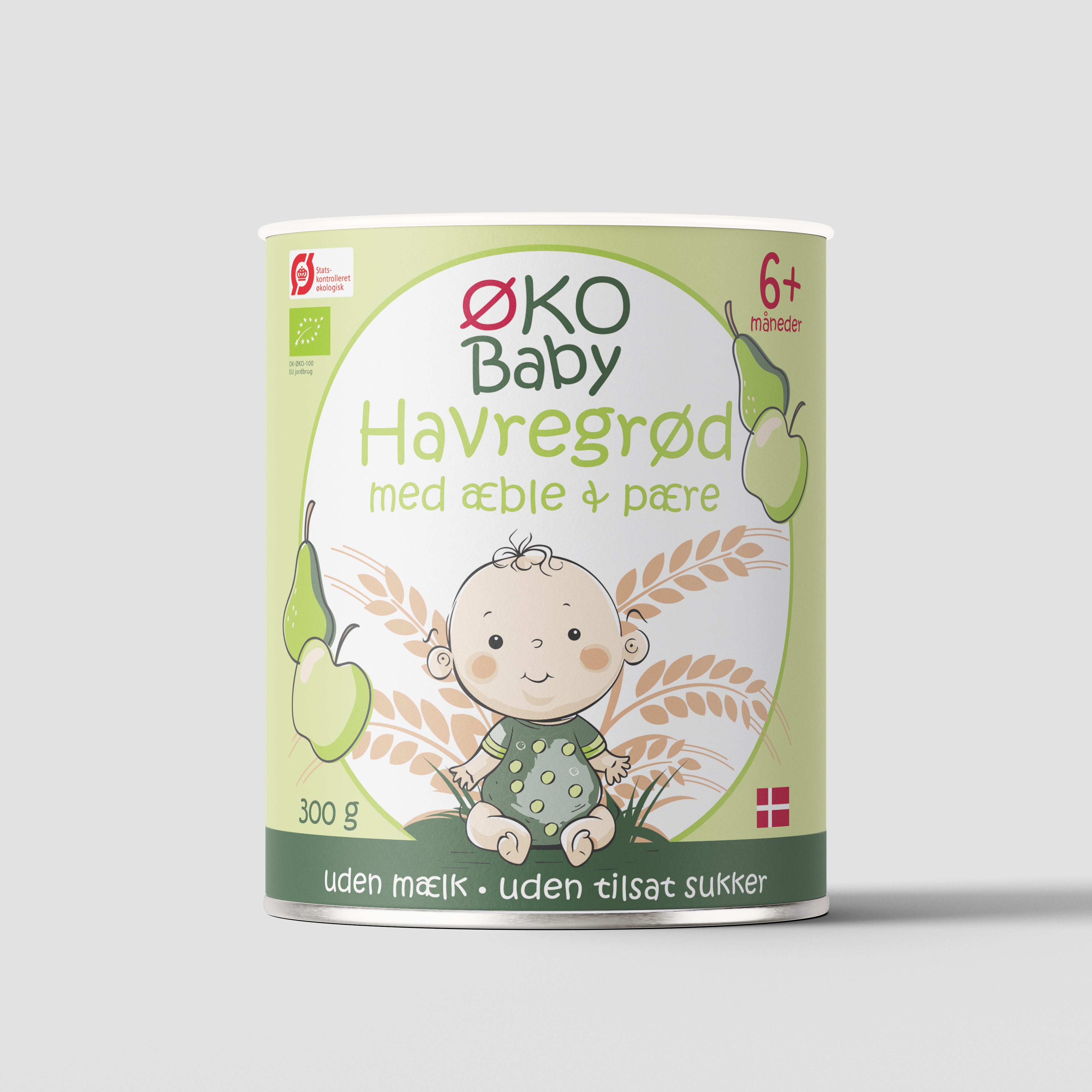 Havregrød med æble/pære smag til babyer på 6+ måneder